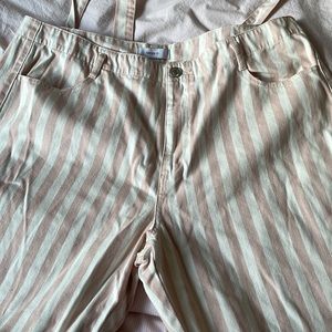 Pink and White Stripped Pants NWOT